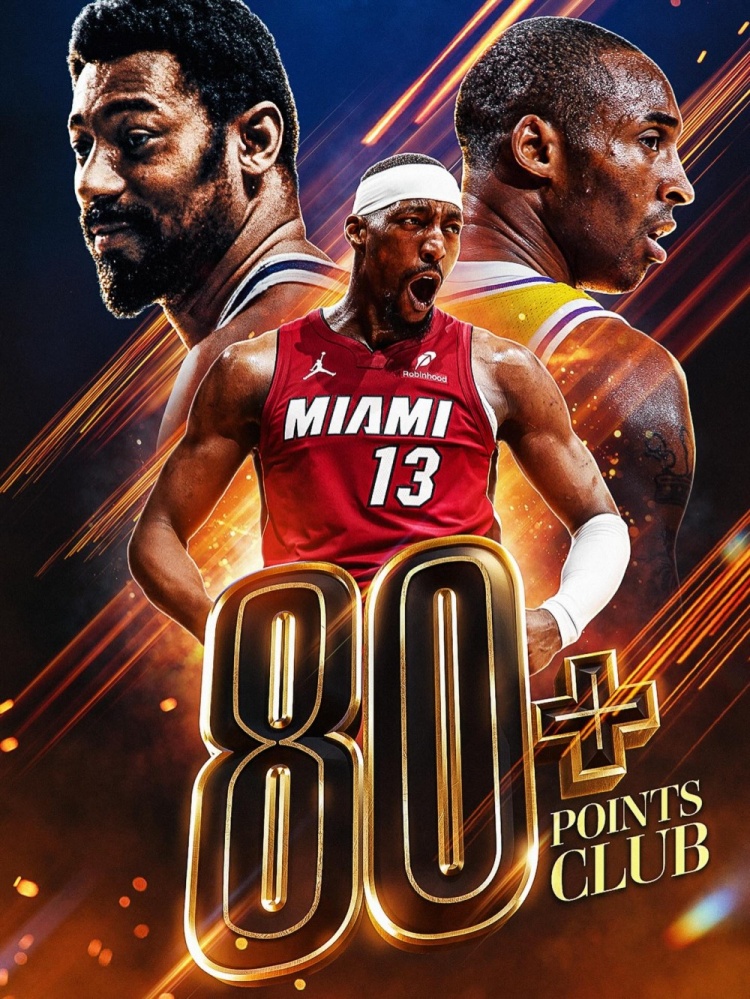 fb体育直播-张伯伦/阿德巴约/科比！NBA官方海报致敬80+得分俱乐部！